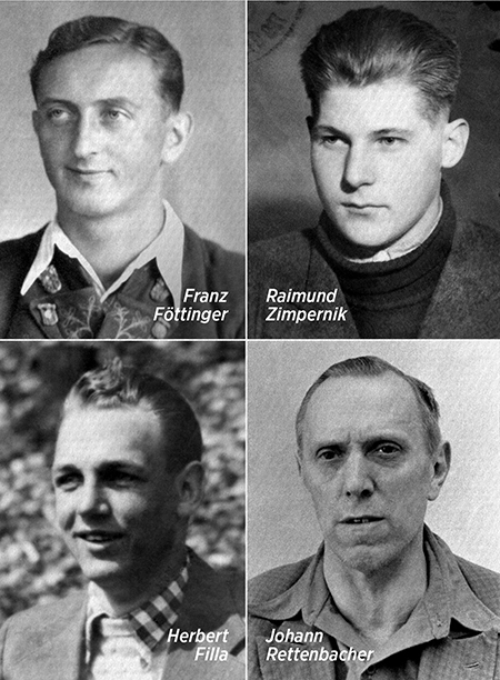 Franz Föttinger, Raimund Zimpernik, Herbert Filla, Johann Rettenbacher